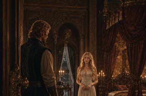 Lili and King Mark alone in a private chamber