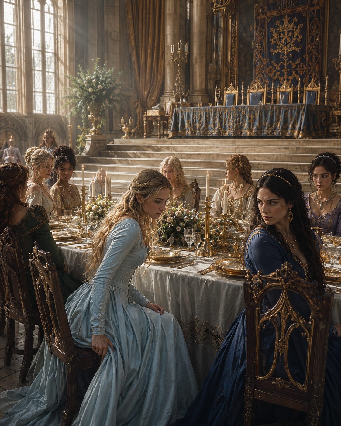 Intimate moment between Lili and King Mark in the royal bedroom