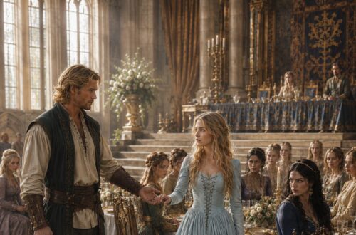 Lili facing Elena amid tension between the women at the royal court