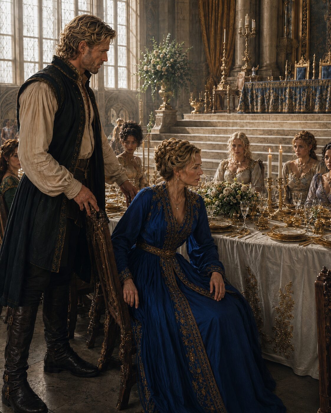 Lili and King Mark among the ladies of the royal court
