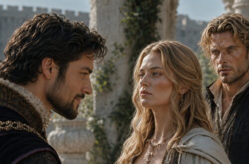 Lili holding hands with a dark-haired man