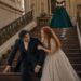 Tess helping Aiden on a grand staircase while a stern woman watches from above